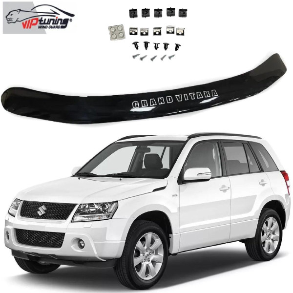 Дефлектор капоту мухобійка для Suzuki Grand Vitara 2005- Евро Крепление (Vip Tuning)