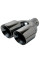 Насадка на глушитель двойная Vitol 250 x 2-89 x 64 мм Темный Хром (НГ-0260-BK)