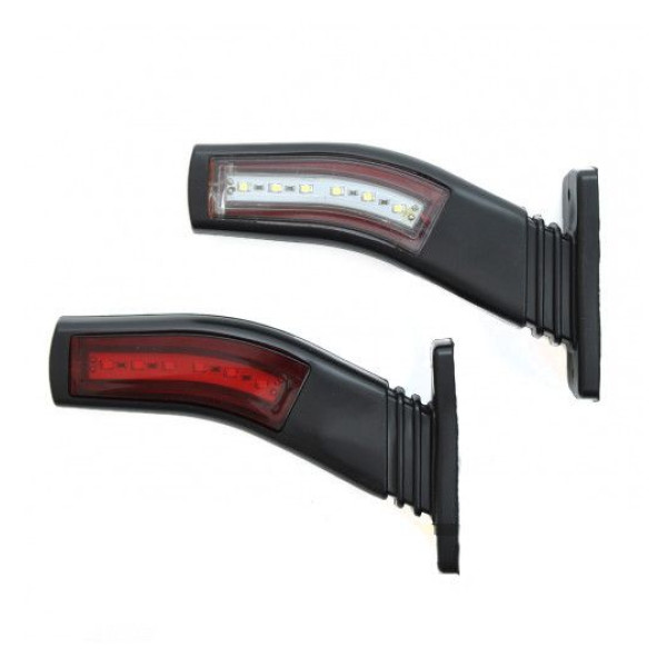 Габаритные огни LED для грузовиков Рожки 12/24V / прямой 17 см / Трехцветный 2 шт (KIR Л 096)