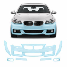 Антигравийная защитная бронепленка по лекалам для BMW 5 Series F10 facelift 2013-2017 - передний бампер