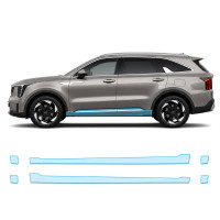Антигравийная защитная бронепленка по лекалам для Kia Sorento MQ4 facelift 2024- нижняя зона кузова пороги