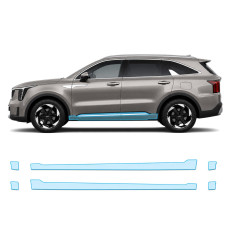 Антигравийная защитная бронепленка по лекалам для Kia Sorento MQ4 facelift 2024- нижняя зона кузова пороги