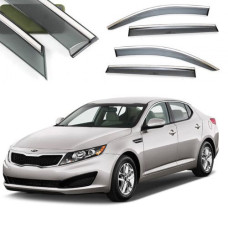 Дефлекторы окон ветровики Benke для Kia Optima TF 2010-2015 Хром Молдинг Из Нержавеющей Стали 3D