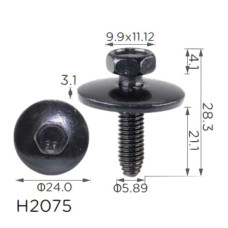 Винт с шайбой Mercedes, Renault (7703602059, A0089906901, 19838) (H2075)