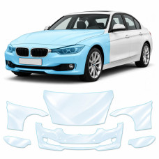 Антигравійна захисна бронеплівка за лекалами для BMW 3 Series F30 2012-2015 - передня частина авто (капот бампер фари крила)