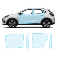 Антигравийная защитная бронепленка по лекалам для Ford Puma I 2019- зоны дверей и стойки окон