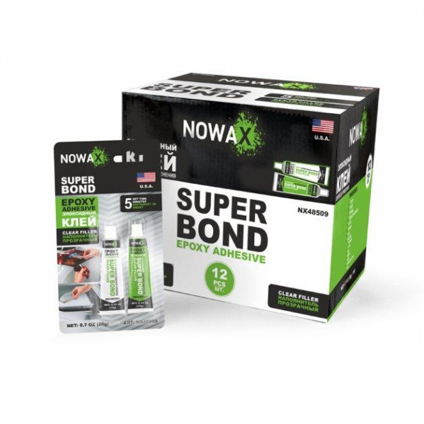 Эпоксидный клей универсальный NOWAX SUPER EPOXY ADHESIVE прозрачный 20 г (NX48509)