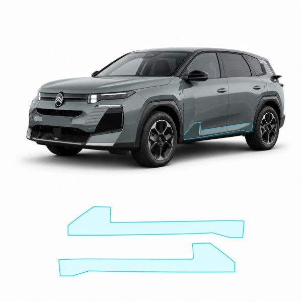 Антигравийная защитная бронепленка по лекалам для Citroen C5 Aircross II 2025- нижняя зона кузова пороги