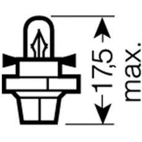 Автолампи безцокольні Narva B8.5D (BAX10D) 1,2W (Прилади) 10 шт (17035CP)