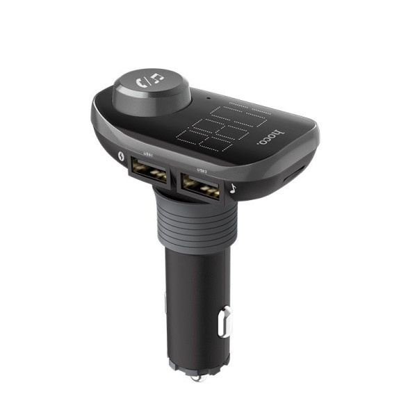 Автомобильный FM модулятор (трансмиттер) Модулятор Bluetooth HOCO E45 2 USB Черный (Оригинал)