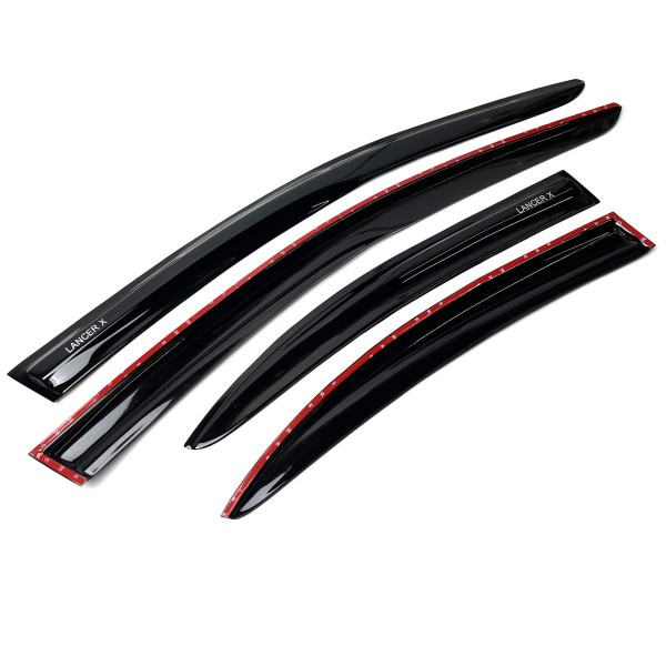 Дефлекторы окон ветровики Acrylic для Mitsubishi Lancer X 2007- Гибкие