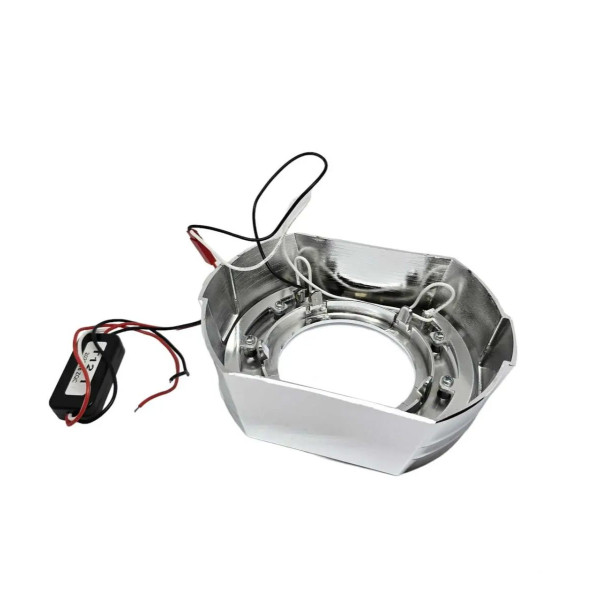 LED Маска Ангельські очі 3" D76 мм 12V 6000K BMW Білий Світло Хром Sport-L 2 шт