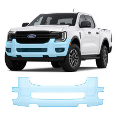 Антигравийная защитная бронепленка по лекалам для Ford Ranger IV 2022- передний бампер