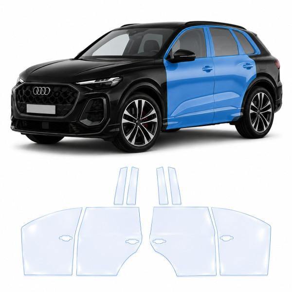 Антигравийная защитная бронепленка по лекалам для Audi Q5 GU 2025- зоны дверей и стойки окон
