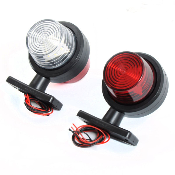 Габарит LED чебурашка 12/24V / большой 10 см / Крысный-Белый 2 шт (Л 034)