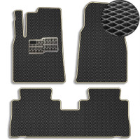 Килимки в салон EVA для Chevrolet Captiva 2006-2010 з підп'ятником Чорні-Бежовий кант 5 шт