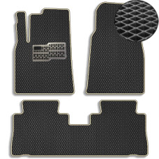 Коврики в салон EVA для Chevrolet Captiva 2006-2010 с подпятником Черные-Бежевый кант 5 шт