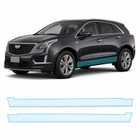 Антигравийная защитная бронепленка по лекалам для Cadillac XT5 I facelift 2020- нижняя зона кузова пороги