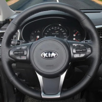 Чехол Оплетка Руля для Kia Sorento 2014-2018 Кожа (Модельная Выкройка) №32