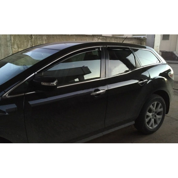 Дефлектори вікон вітровики для Mazda CX-9 2007- З Молдінгом Хром