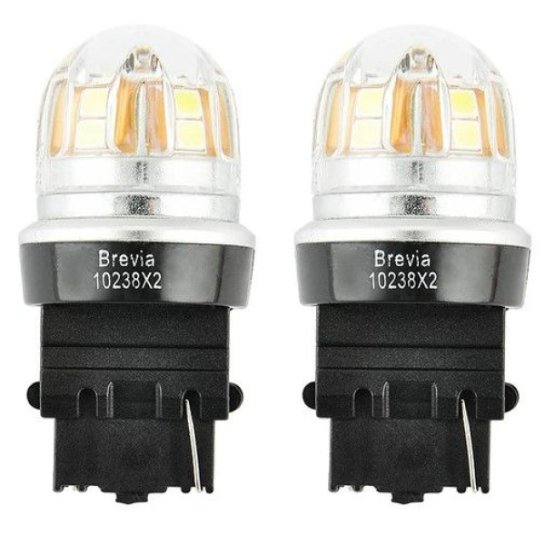 LED автолампа Brevia Spower 12/24V P27W 330Lm 15x2835SMD 6000K CANbus W2,5x16d 2 шт (10238X2)
