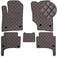 Коврики в салон для Volkswagen Touareg I 2002-2010 Экокожа Коричневые 5 шт (Rombus)