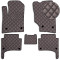 Килимки в салон для Volkswagen Touareg I 2002-2010 Екошкіра Коричневі 5 шт (Rombus)