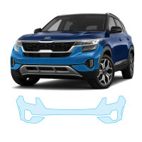 Антигравийная защитная бронепленка по лекалам для Kia Seltos SP2 2019-2022 - передний бампер