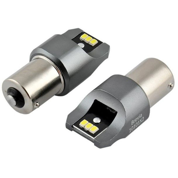 LED автолампа Brevia Power 12/24V T25 P21W 6x3020SMD 330Lm 6000K CANbus BA15s 2 шт (10101X2)
