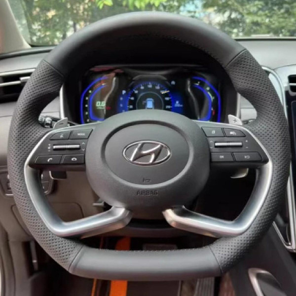 Чехол Оплетка Руля для Hyundai Tucson/Elantra/Sonata 2021-2023 Кожа (Модельная Выкройка) №29