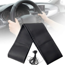 Чехол оплетка на руль Elegant Comfort M 37-39/10,5 см обхват Кожа Гладкая Черная (EL105 002)