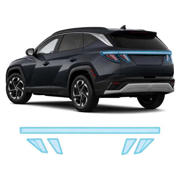 Антигравійна захисна бронеплівка за лекалами для Hyundai Tucson NX4 facelift 2024- задні ліхтарі стопи