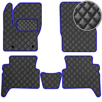 Коврики в салон Экокожа для Ford C-Max 2003-2010 Черные-Синий 5 шт (Rombus)