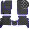Коврики в салон Экокожа для Ford C-Max 2003-2010 Черные-Синий 5 шт (Rombus)