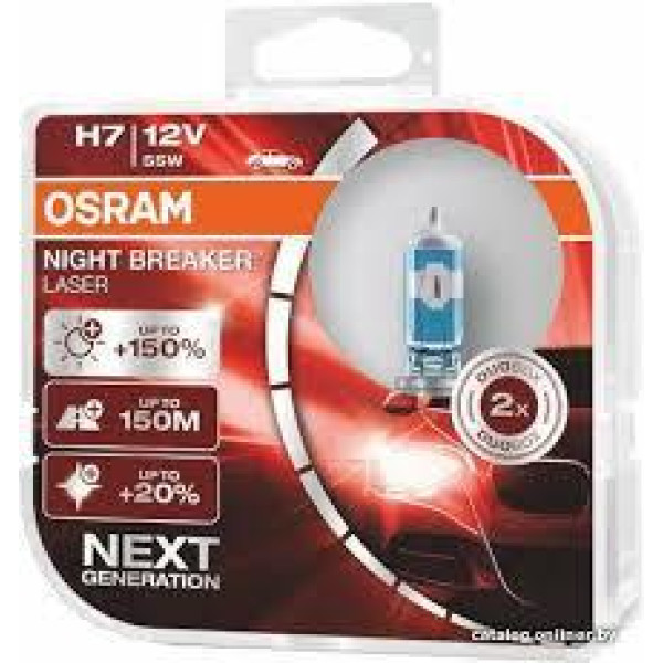 Автолампа галогенна Osram Night Breaker Laser +150% 12V H7 55W 2 шт (64210 NL-BOX)