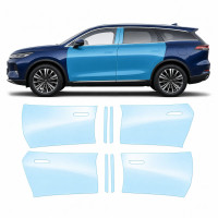 Антигравійна захисна бронеплівка за лекалами для BYD Tang III 2023- зони дверей і стійки вікон