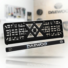 Рамка номера Daewoo клямка 3D напис Хромований / Поліпропілен гнучкий морозостійкий