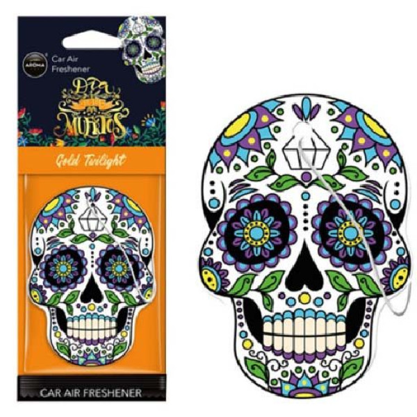 Ароматизатор для авто Aroma Car Cellulose Dia Los Muertos Gold Tatoo (83117)