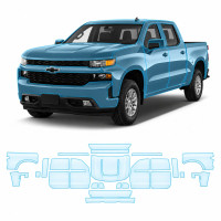 Антигравийная защитная бронепленка по лекалам для Chevrolet Silverado IV 2019-2021 - полный кузов