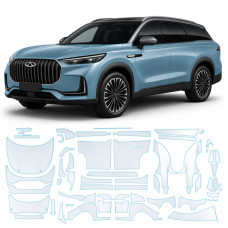 Антигравийная защитная бронепленка по лекалам для Chery Tiggo 9 (PHEV) I 2023- полный кузов