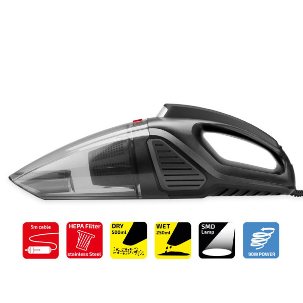 Автопилосос Heyner Turbo Power pro 90W Сухе та Вологе прибирання (243100)