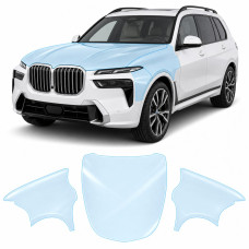 Антигравийная защитная бронепленка по лекалам для BMW X7 G07 facelift 2022- капот и передние крылья