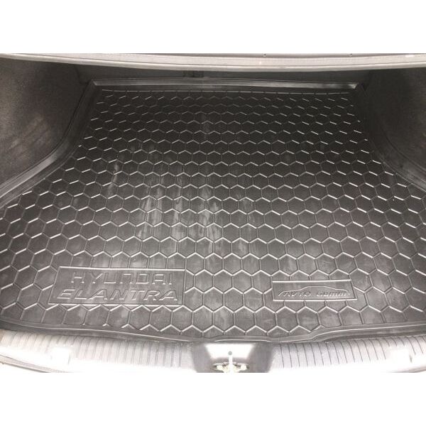 Автомобильный коврик в багажник Hyundai Elantra MD 2010-2015 Резино - пластик (Avto-Gumm)
