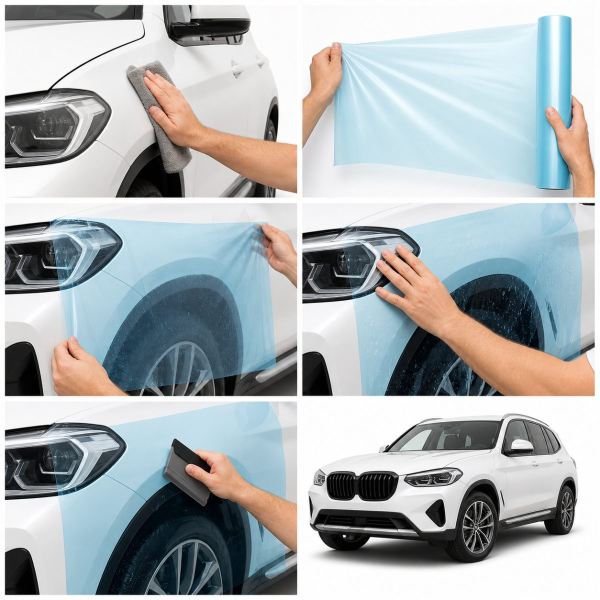 Антигравійна захисна бронеплівка за лекалами для BMW X3 G01 facelift 2021-2024 - задній бампер