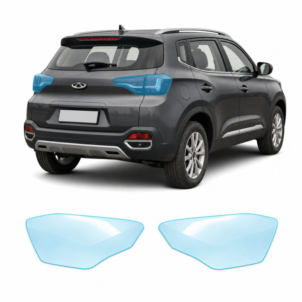 Антигравийная защитная бронепленка по лекалам для Chery Tiggo 4 I 2017-2022 - задние фонари стопы