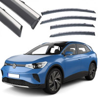 Дефлекторы окон ветровики Benke для Volkswagen ID.4 2020- Хром Молдинг Из Нержавеющей Стали 3D
