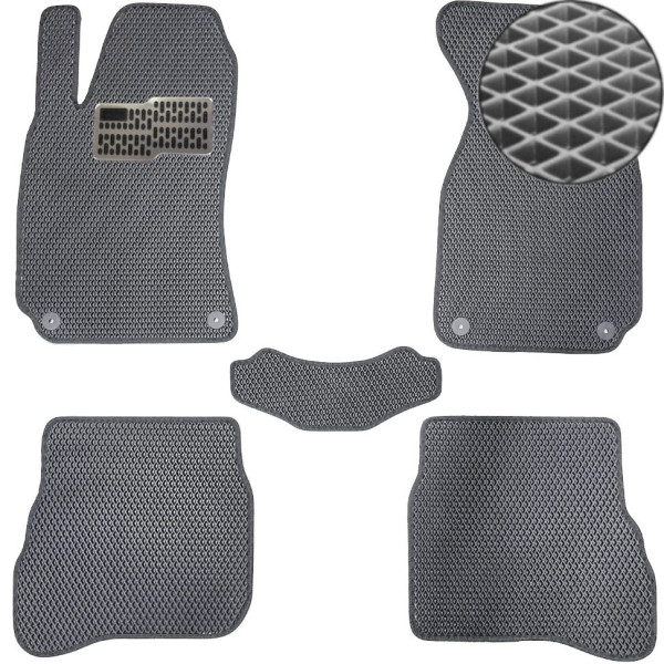 Коврики в салон EVA для Volkswagen B5 1996-2005 (Металлический подпятник) Серый 5 шт