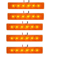 Габарит LED прямокутний Ceray 100х10 мм / 12/24V / 6 діодів Лінза / Помаранчевий 1 шт (K 314)