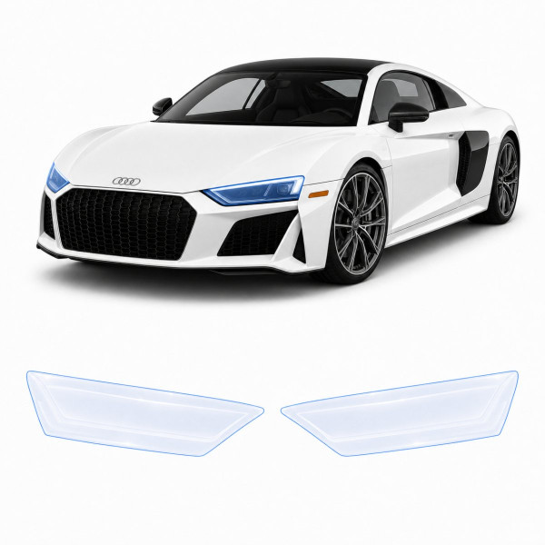 Антигравійна захисна бронеплівка за лекалами для Audi R8 4S 2015-2024 - оптика (фари та ПТФ)
