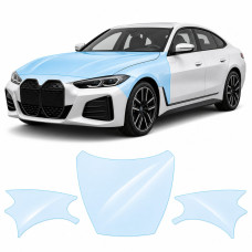 Антигравийная защитная бронепленка по лекалам для BMW i4 G26 2021- капот и передние крылья